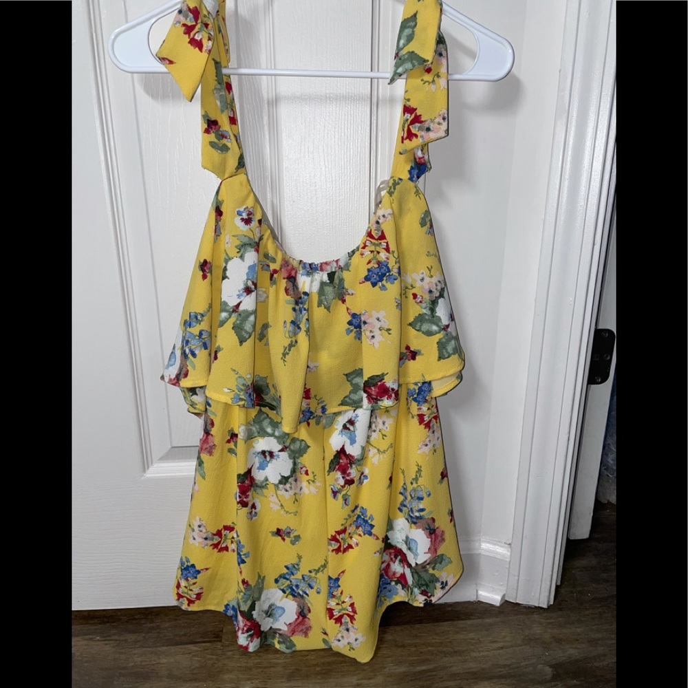 Yellow floral boutique romper small